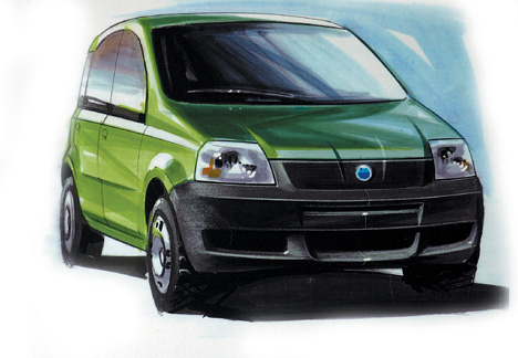 Fiat Panda 4x4, Designskizze