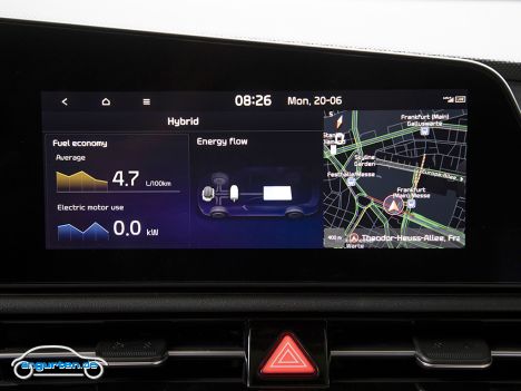 Kia Niro 2022 - Das Navigationsdisplay misst 10,25" (26 cm) in der Diagonale. Serie ab Vision.