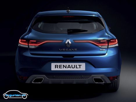 Renault Megane Facelift - Doppelblende für angedeutete Auspuff-Endrohre.