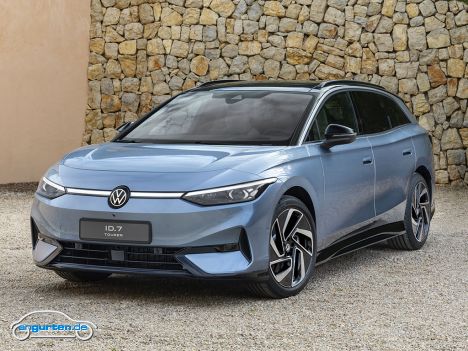 VW ID.7 Tourer - Frontansicht - Farbe: Stonewashed Blue